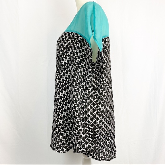 Maurices Women's Knit Tunic Top Teal Semi Sheer - Picture 3 of 5